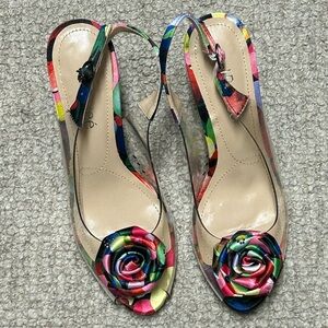 J.Renee Multicolor Floral Rosette Slingback Sandals
